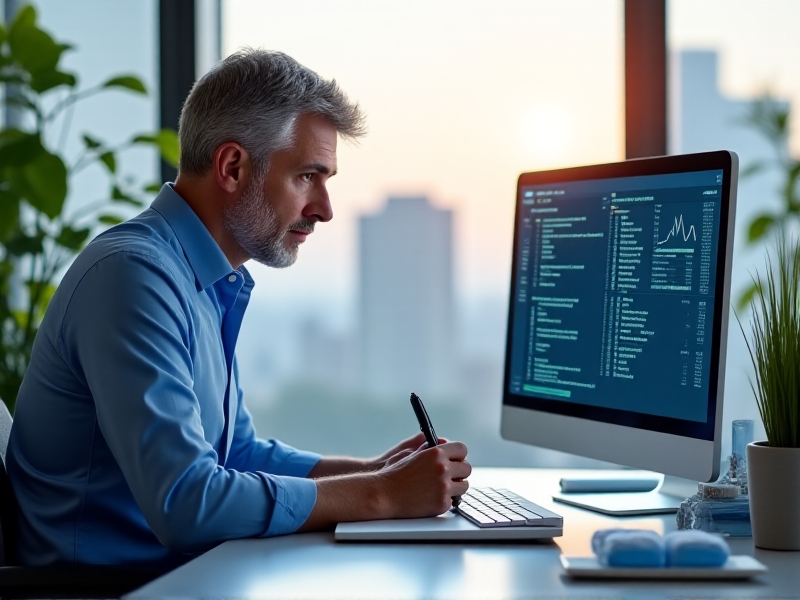 A healthcare professional meticulously documenting cryotherapy treatment details in a patient’s medical record. The office is well-lit, with a computer monitor displaying the electronic health record system in the background.